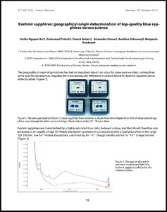 Kashmir sapphires: Geographical origin determination of top-quality blue sapphires versus science